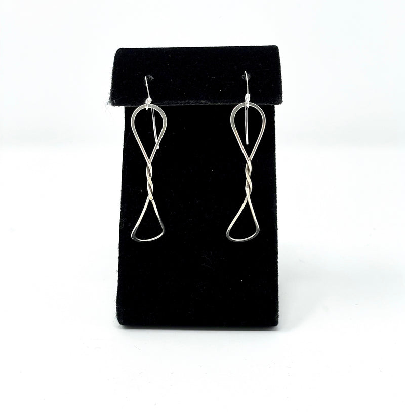 Sterling silver hand forged earrings