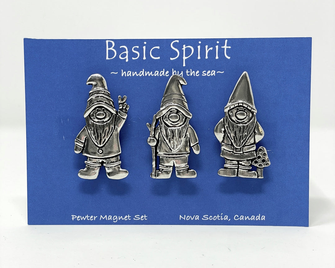 Pewter Gnome Magnet Set 