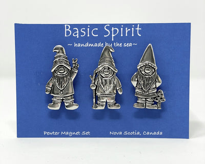 Pewter Gnome Magnet Set 