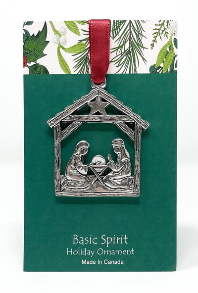 Pewter Nativity Ornament 