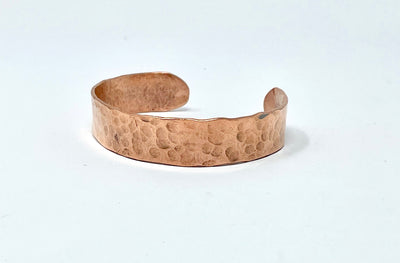 Copper hammered cuff bracelet - hammered design 