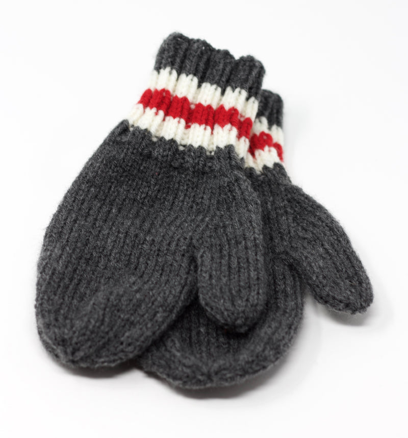 Grey Hand Knit Mittens