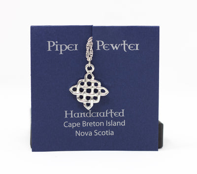Piper Pewter Square Knot Necklace