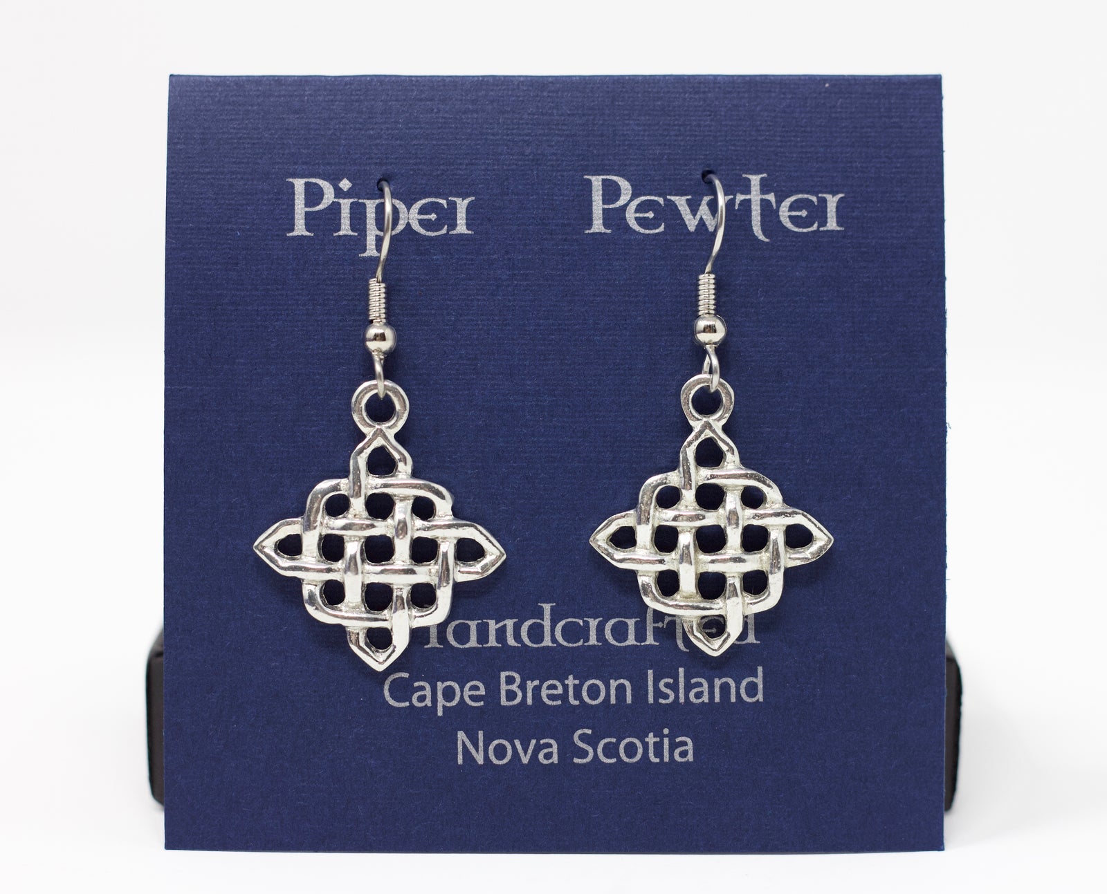 Piper Pewter Celtic Square Knot Earrings