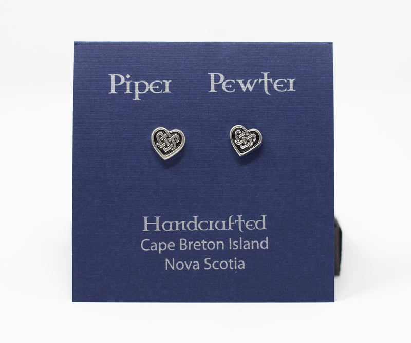 Piper Pewter Celtic Knot Heart Studs
