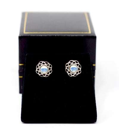Celtic Silver Studs with Opal Stone 2021