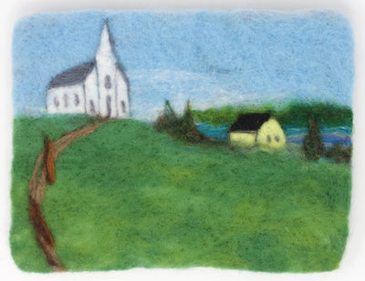 Church (front view) Felted Wall Art
