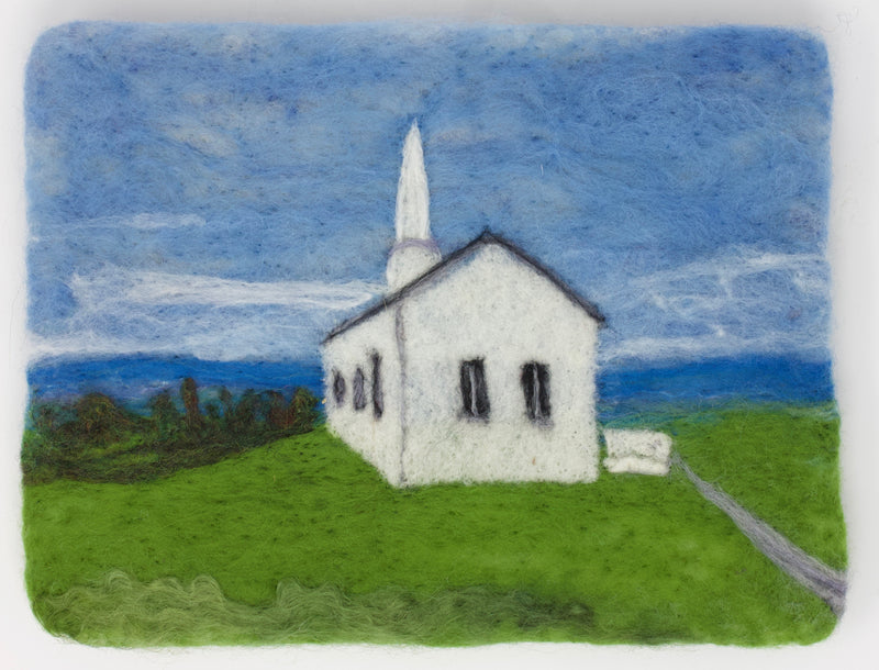 Church (back view) Felted Wall Art