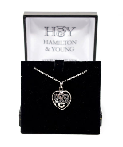 Celtic Knotwork Silver Heart Pendant 'Dee' 0888