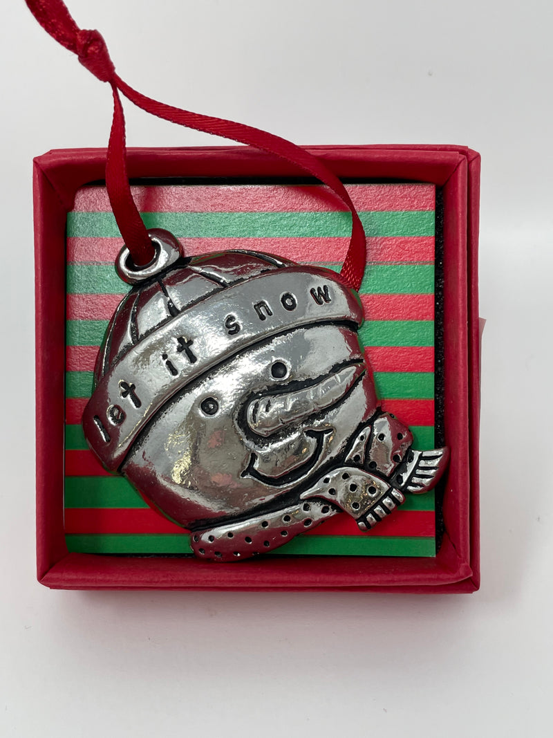 Pewter Jolly Holiday Christmas Ornament